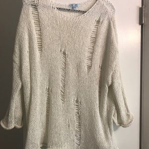 She & Sky distressed sweater